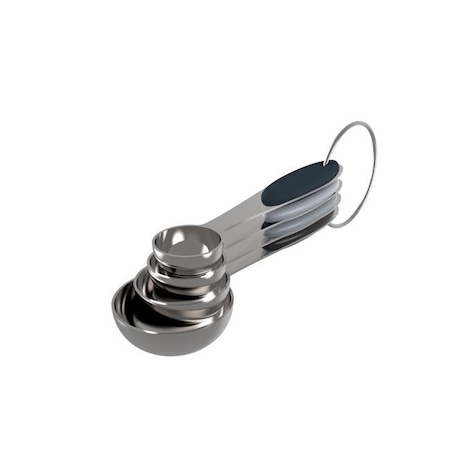 Core Kitchen Core Kitchen 6012653 Silicone & Stainless Steel Gray Measuring Spoon Set 6012653